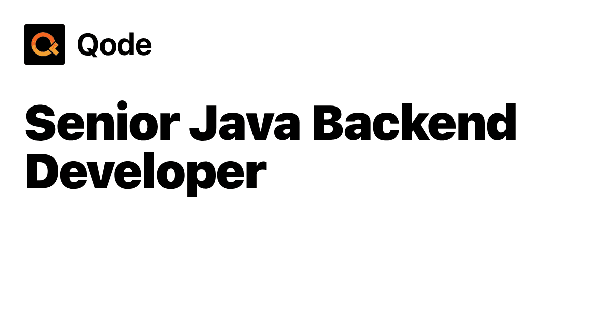 We’re Hiring: Senior Java Backend Developer (8+ Years)